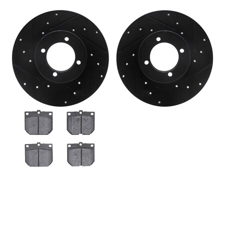 Dynamic Friction Co 8502-67007, Rotors-Drilled and Slotted-Black with 5000 Advanced Brake Pads, Zinc Coated 8502-67007